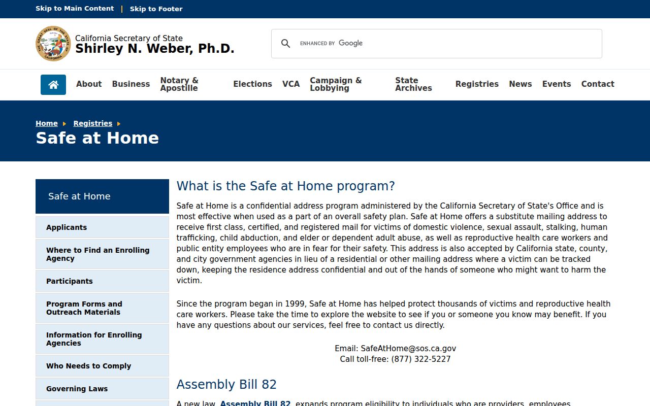 Woodland voter registration privacy through California Safe at Home